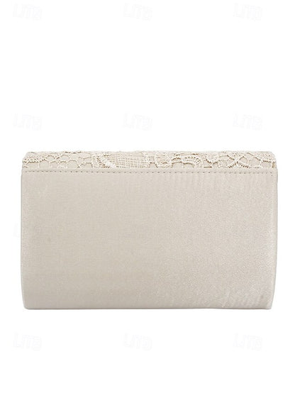 Women's Chain Clutch Evening Strap Bag with Lace