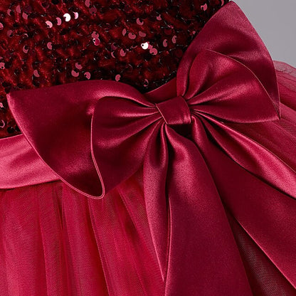 Party Sequin Wedding Kids Festival Girls' Sleeveless Dress