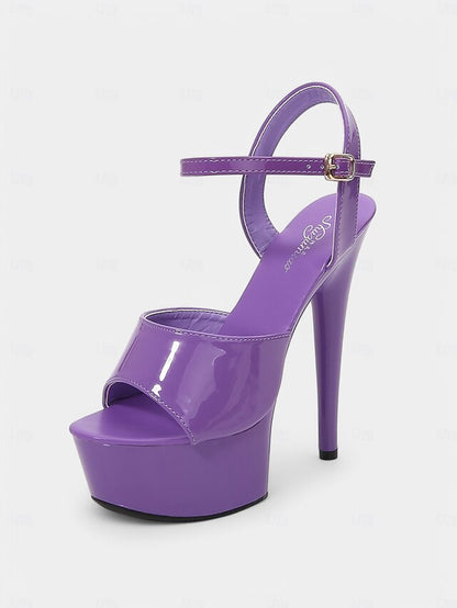 for Patent Leather Peep Red - Toe Platform Sandals Women