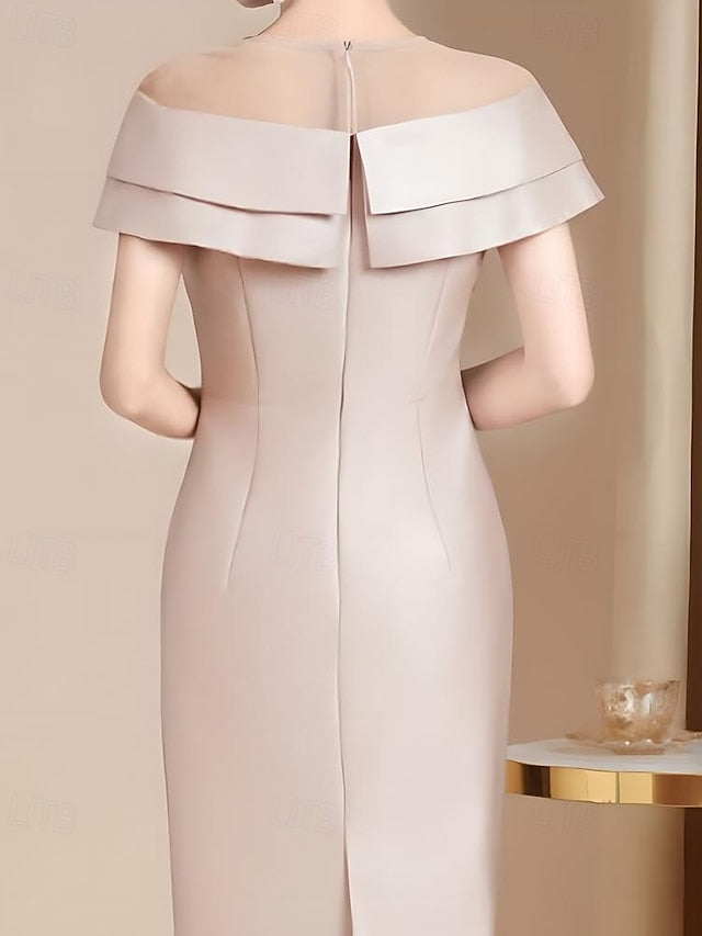 Crew Dress of Mother Length Bride Elegant the Simple Tea Vintage