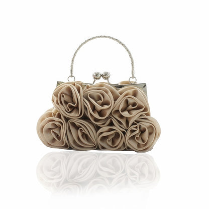 Vintage – Rose Elegant Bag Clutch Red Evening Design Floral