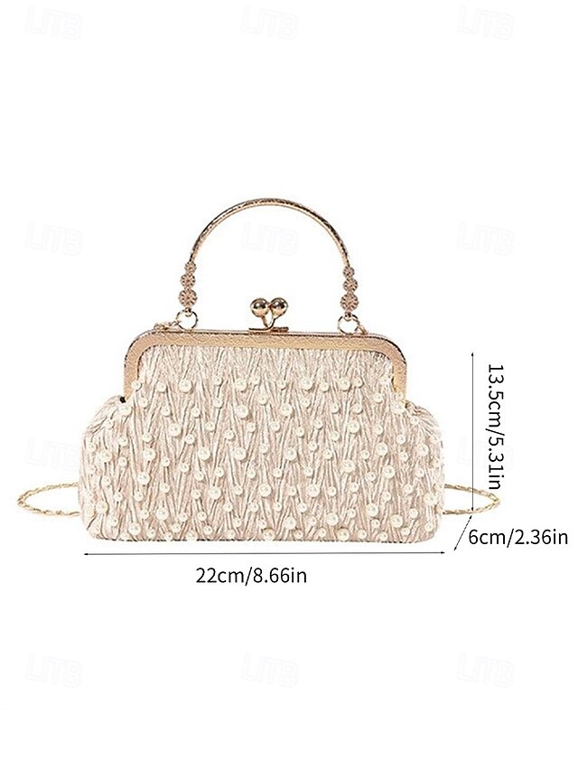 – Clutch Women's Evening Beaded Pearl Vintage Elegant Bag