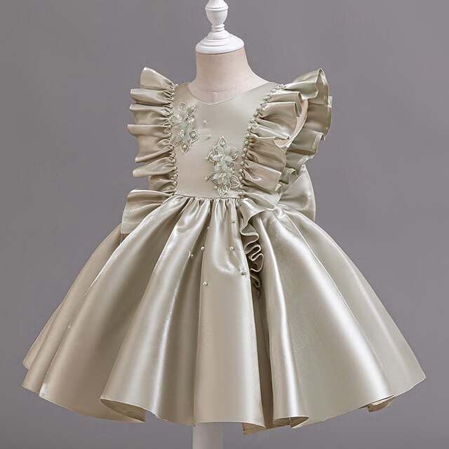 Toddler Party Girls' Floral Wedding Sleeveless Dress