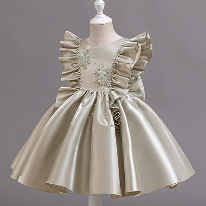 Toddler Party Girls' Floral Wedding Sleeveless Dress