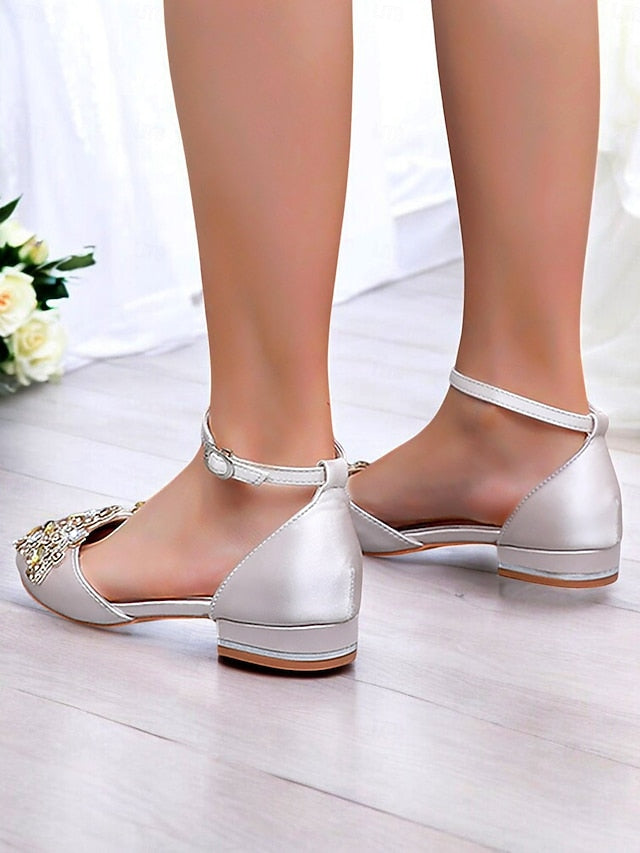 Embellished Green Vintage Gemstone Flats – Pointed-Toe Style