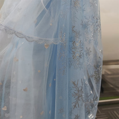 Princess Girl Elsa Frozen Dress Cosplay Cloak Flower