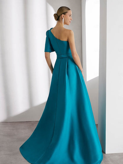 Gown Dress Formal Evening Length Elegant Wedding Floor A-Line