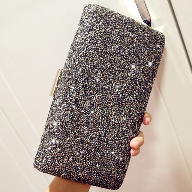 Glitter Silver Women's Clutch