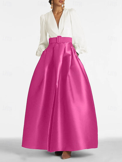 Split Evening Guest High Formal Gown Dress A-Line Wedding Floor