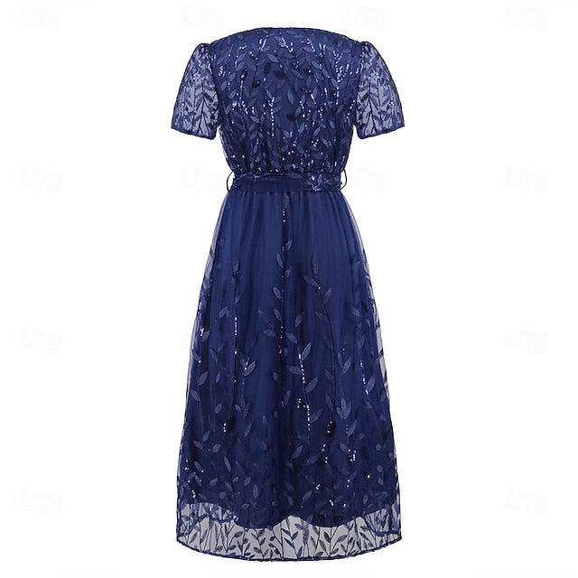 Mother Neck Elegant V Bride the A-Line Dress Sequin of