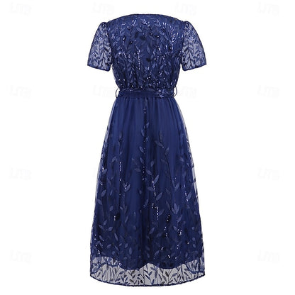 Mother Neck Elegant V Bride the A-Line Dress Sequin of