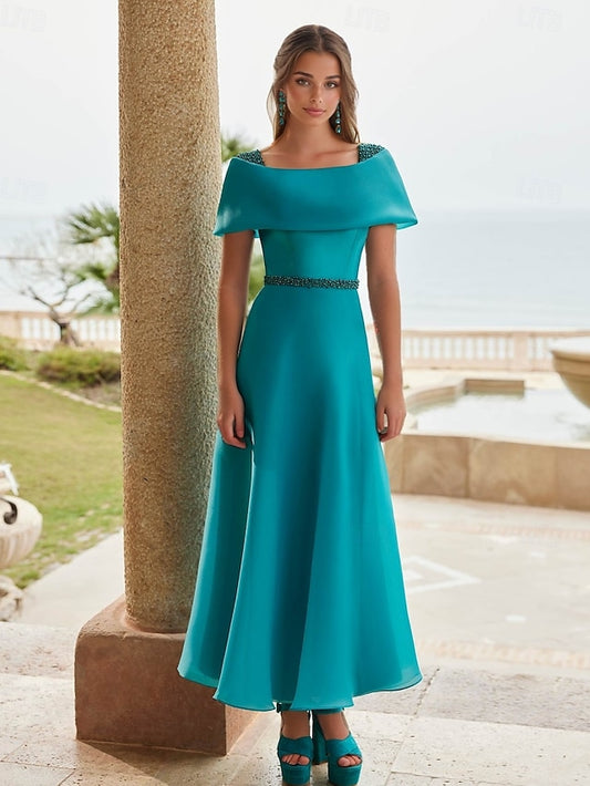 Formal A-Line Gown Evening Length Ankle Elegant Dress Wedding