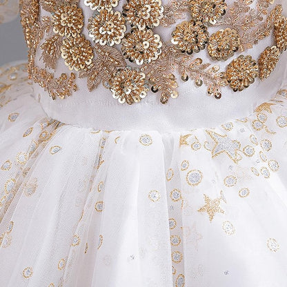 Girl Party Dress Flower Girls' Sequin Kids Floral