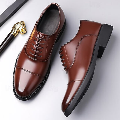 Cap-Toe Dress – Shoes Design Oxford Brown Classic Men's