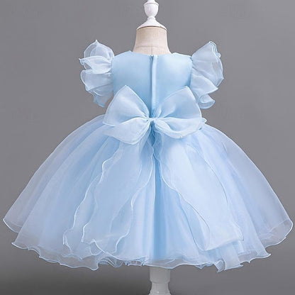 Party Sleeveless Dress Girls' Wedding Kids Floral Sequin