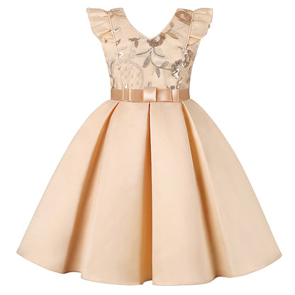 Kids Dress Sleeveless Formal Color Girls' Party Solid