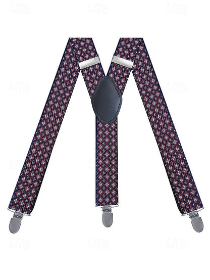 Men's Clip-On Classic Suspenders Pattern Argyle –