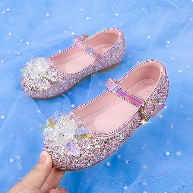 Walking Princess Portable Flats PU Leather Girls' Shoes