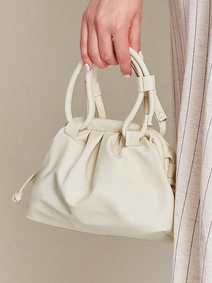 with Drawstring Handbag – Women's Closure Elegant Cream