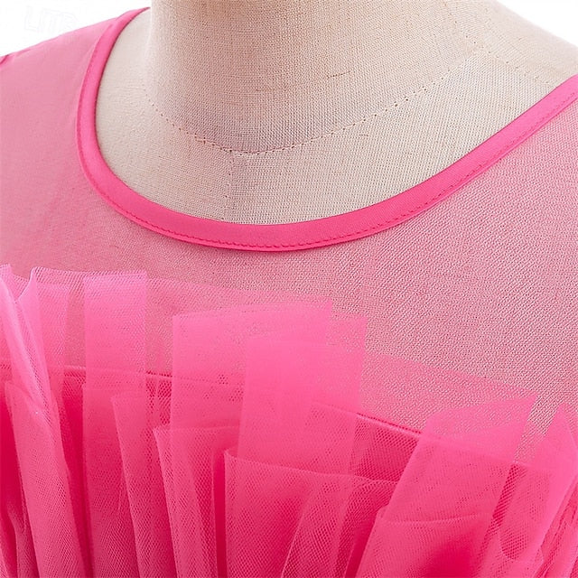 Sleeveless Party Solid Girls' Performance Dress Color Kids