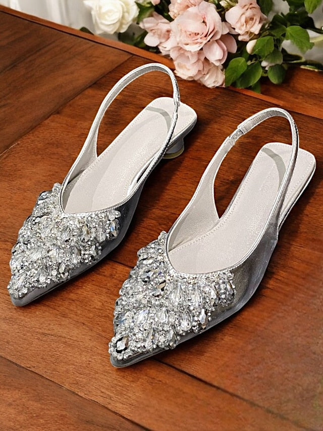 Shoes Women with Ivory for Wedding - Slingback Detail Beaded