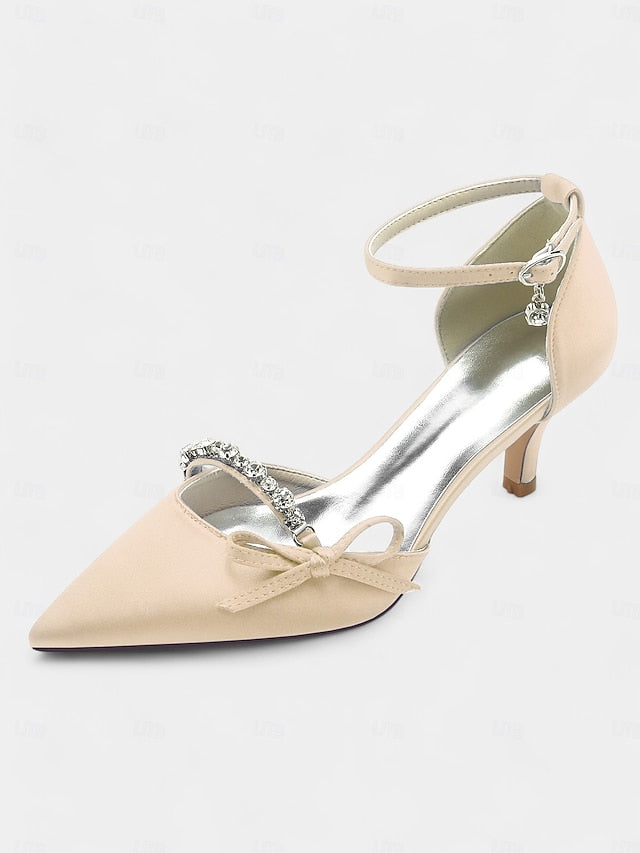 Kitten Shoes for Wedding Elegant Women – Heel Pointed-Toe