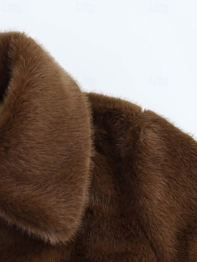 Women's Comfortable Buttons Fur Coat Warm Teddy Faux