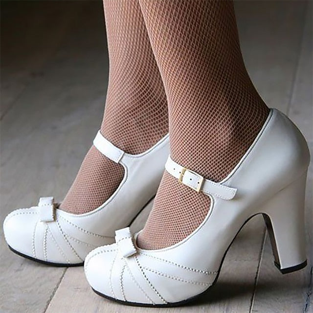 Mary Heels Suede and Women's Black Jane Bow Red Detail with