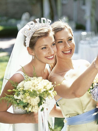 Veil Headband with 'BRIDE' Pearl-Embellished –