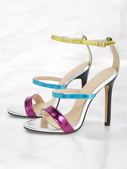 Heels Metallic – Stiletto Women's Multi-Color Vibrant