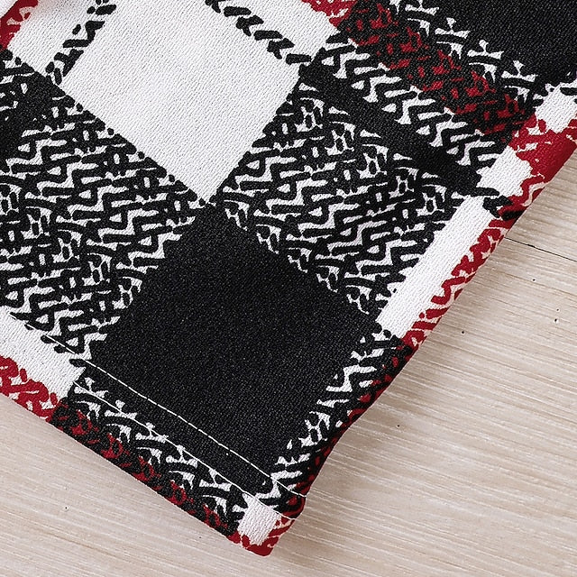 Pieces Kids 2 Set Girls' Dress Block Color Long Suits