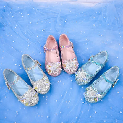 Portable Shoes Girls' PU Princess Leather Flats Walking