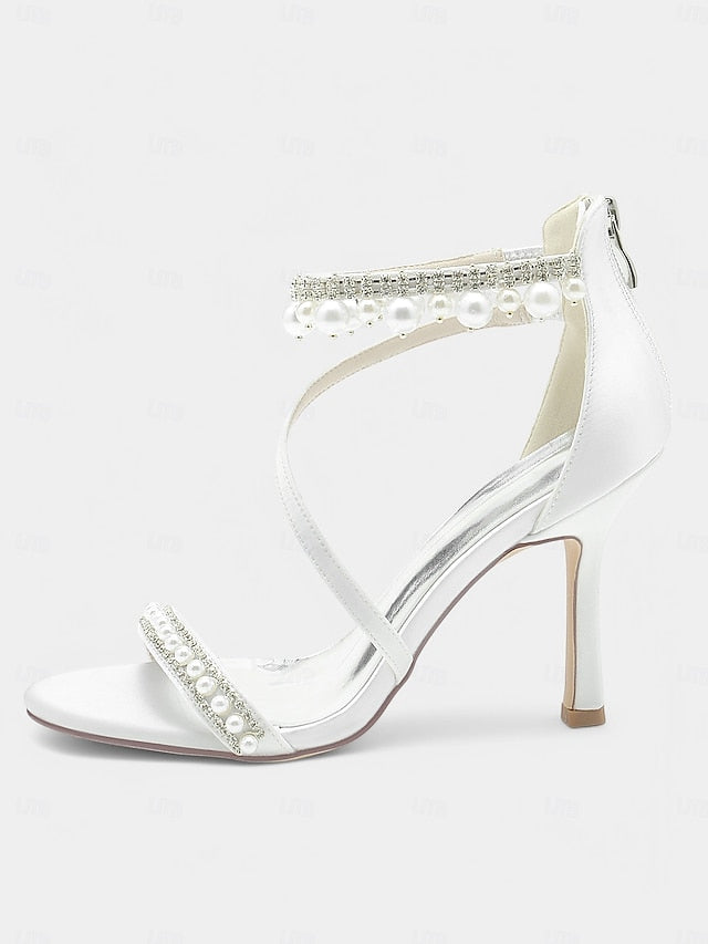 Ankle Chic Heels Pointed-Toe Party Strap Satin Pink –