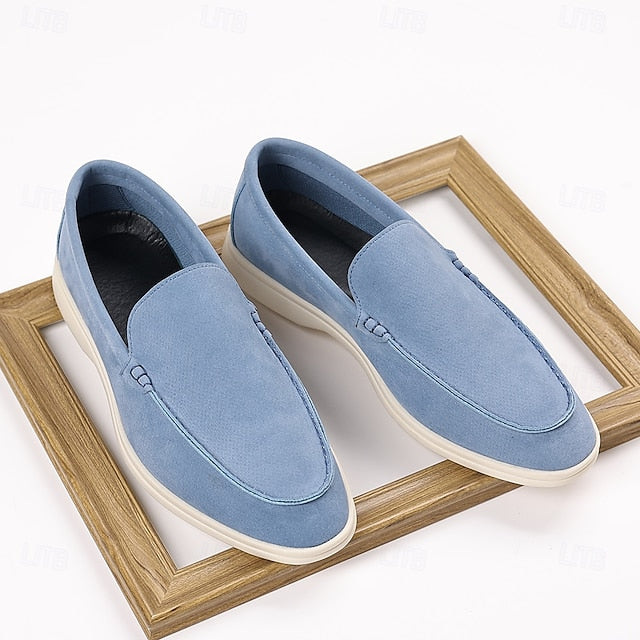 Slip-On Men's Loafers Casual Breathable Faux Blue – Light
