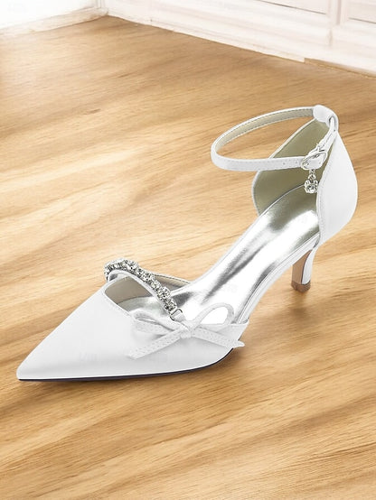 Kitten Shoes for Wedding Elegant Women – Heel Pointed-Toe