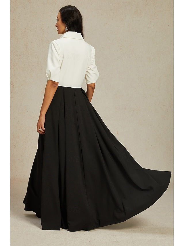 Dress the Elegant A-Line Party Mother Bride of Shirt Collar