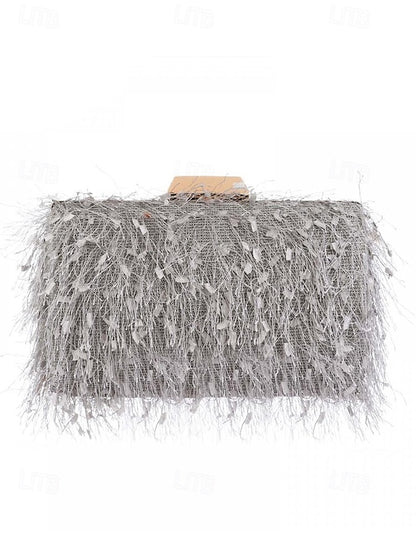 Chain Women's with Clutch Strap Feathered Chic Evening