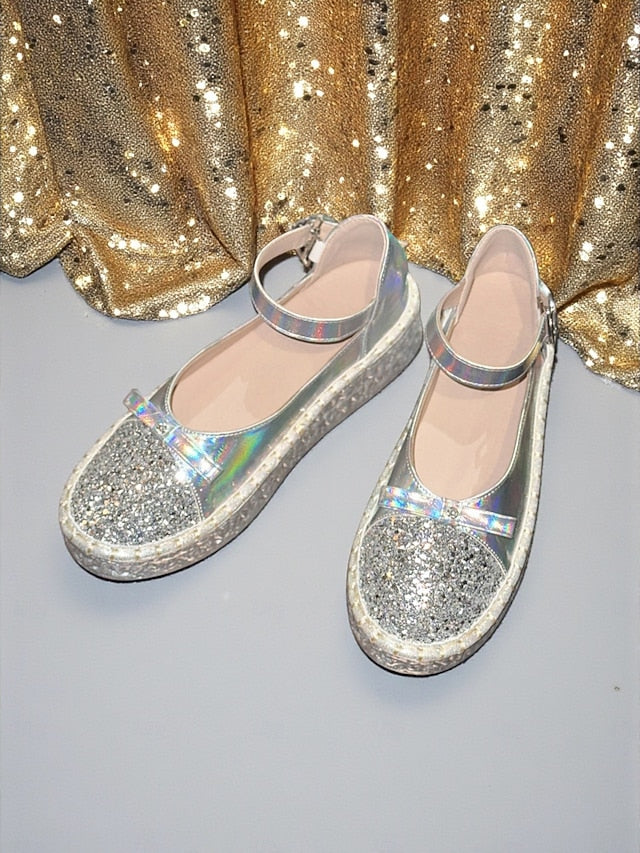 Women's Shoes Holographic Mary Glitter Jane Platform