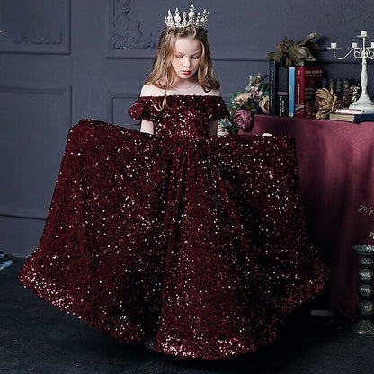 Girls' Dress Flower Gown Girl Evening Party