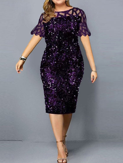 Neck Tea Crew Bride Mother Elegant Dress the Length of