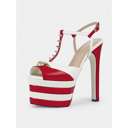 Edgy Silver Heels Metallic and Gold - Women's High Platform