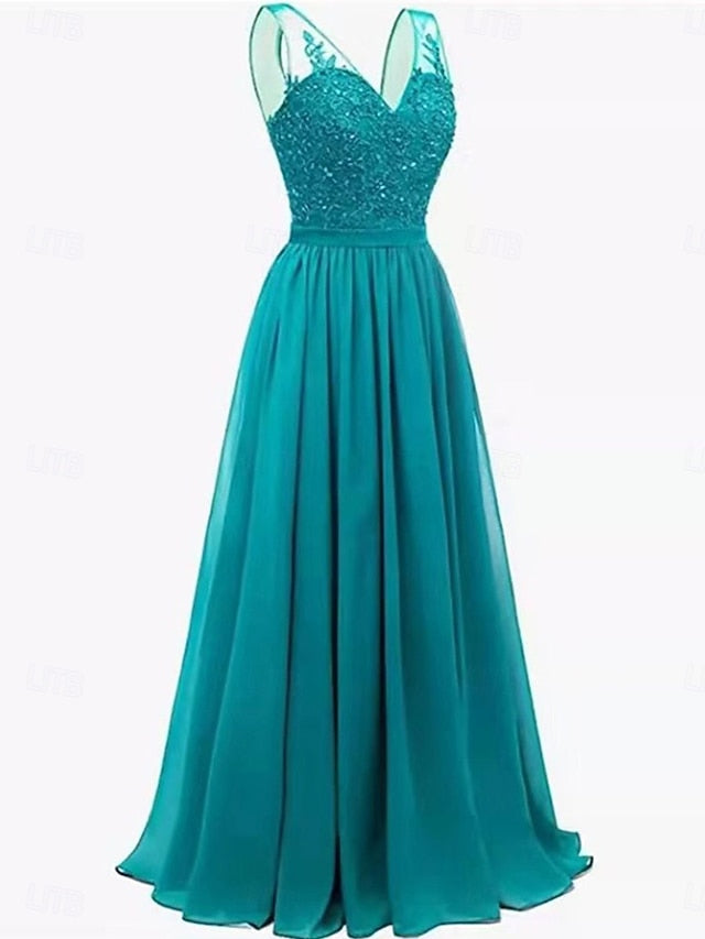 of Simple V Mother the A-Line Floor Dress Elegant Bride Neck