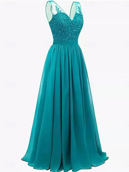 of Simple V Mother the A-Line Floor Dress Elegant Bride Neck
