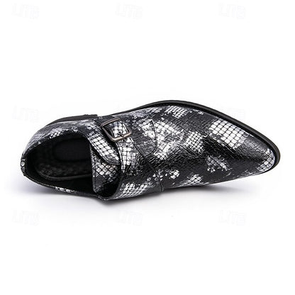 Snake Brown Strap Print Formal Classic Shoes Men – Monk for