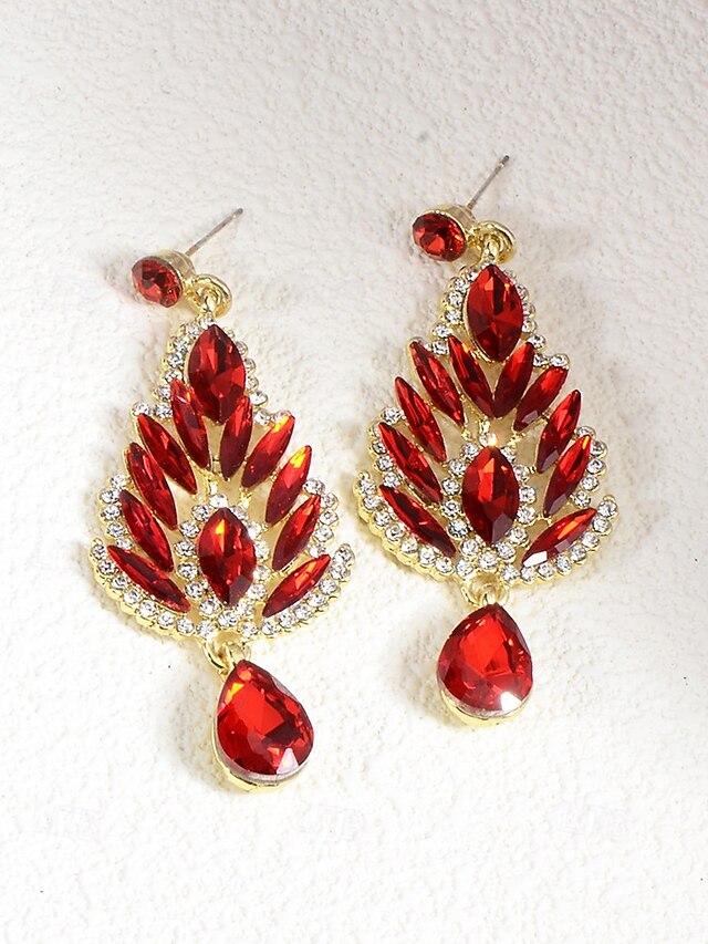 Earrings Green Women's – Drop Crystal Emerald