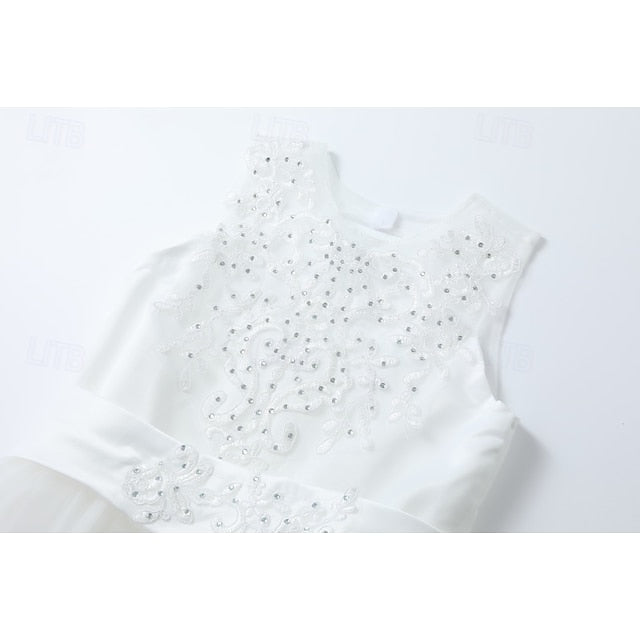Sleeveless Girl Girls' Kids Wedding Dress Flower