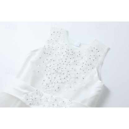 Sleeveless Girl Girls' Kids Wedding Dress Flower