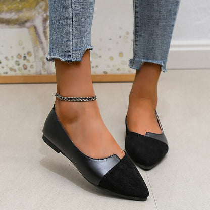 Women's Pointed – Toe Slip-On Elegant Flats Two-Tone