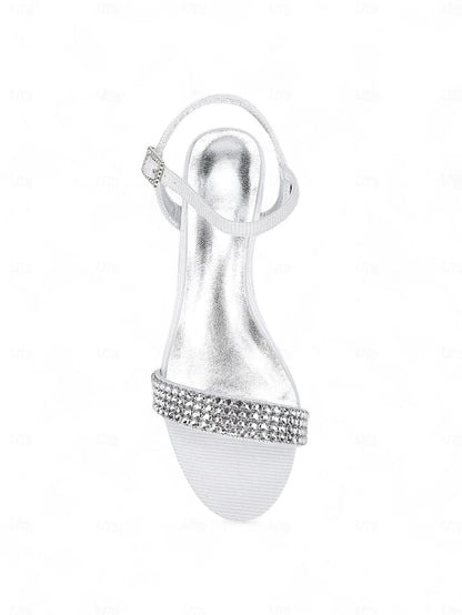 Champagne Wedge Women's Sandals Open Rhinestone - Toe