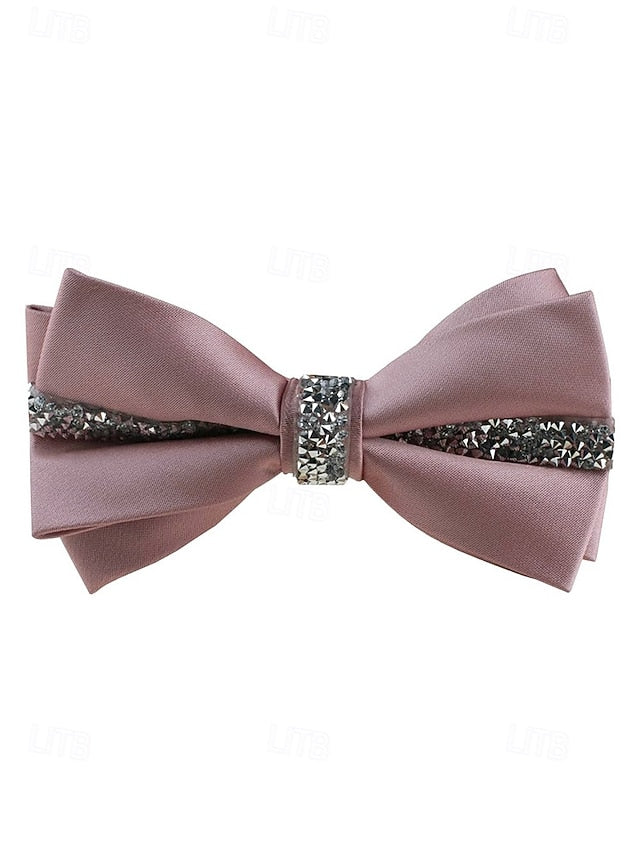 Burgundy Embellishment Crystal Elegant Tie – Satin Bow with